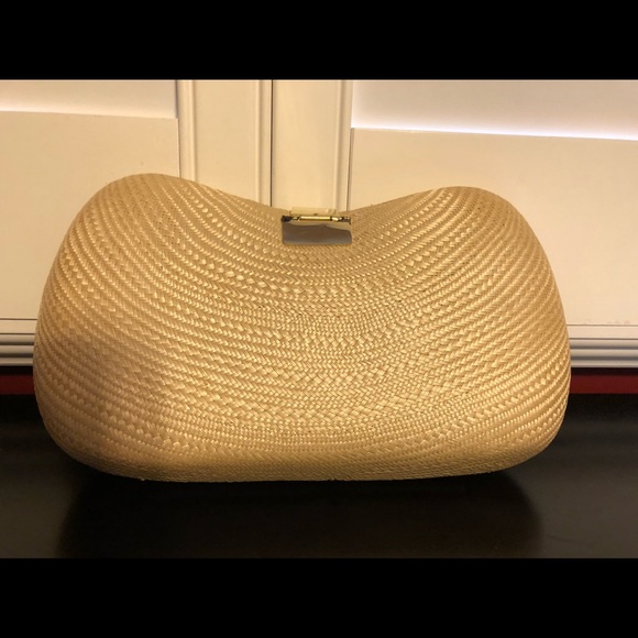 Handmade clutch with gold tone chain. - Picture 2 of 4